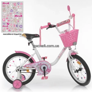 Детский велосипед PROF1 18д. Y1885-1 Ballerina, бело-розовый